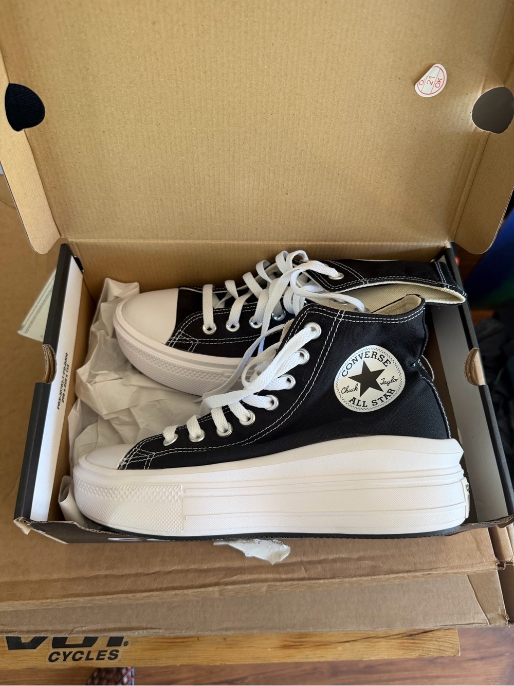 Converse Black & White Platform High Top Sneakers